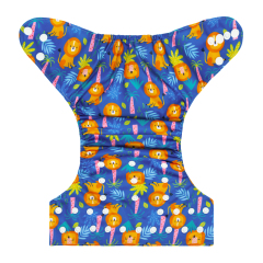 ALVABABY One Size Positioning Printed Cloth Diaper-Lion(YDP219A)