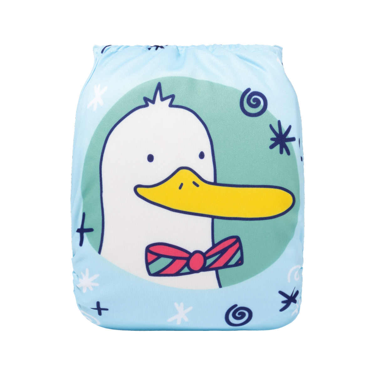 ALVABABY Positioning Cloth Diaper - One Size Adjustable Washable & Reusable Diaper for Babies and Toddlers (Duck, YDP218A)