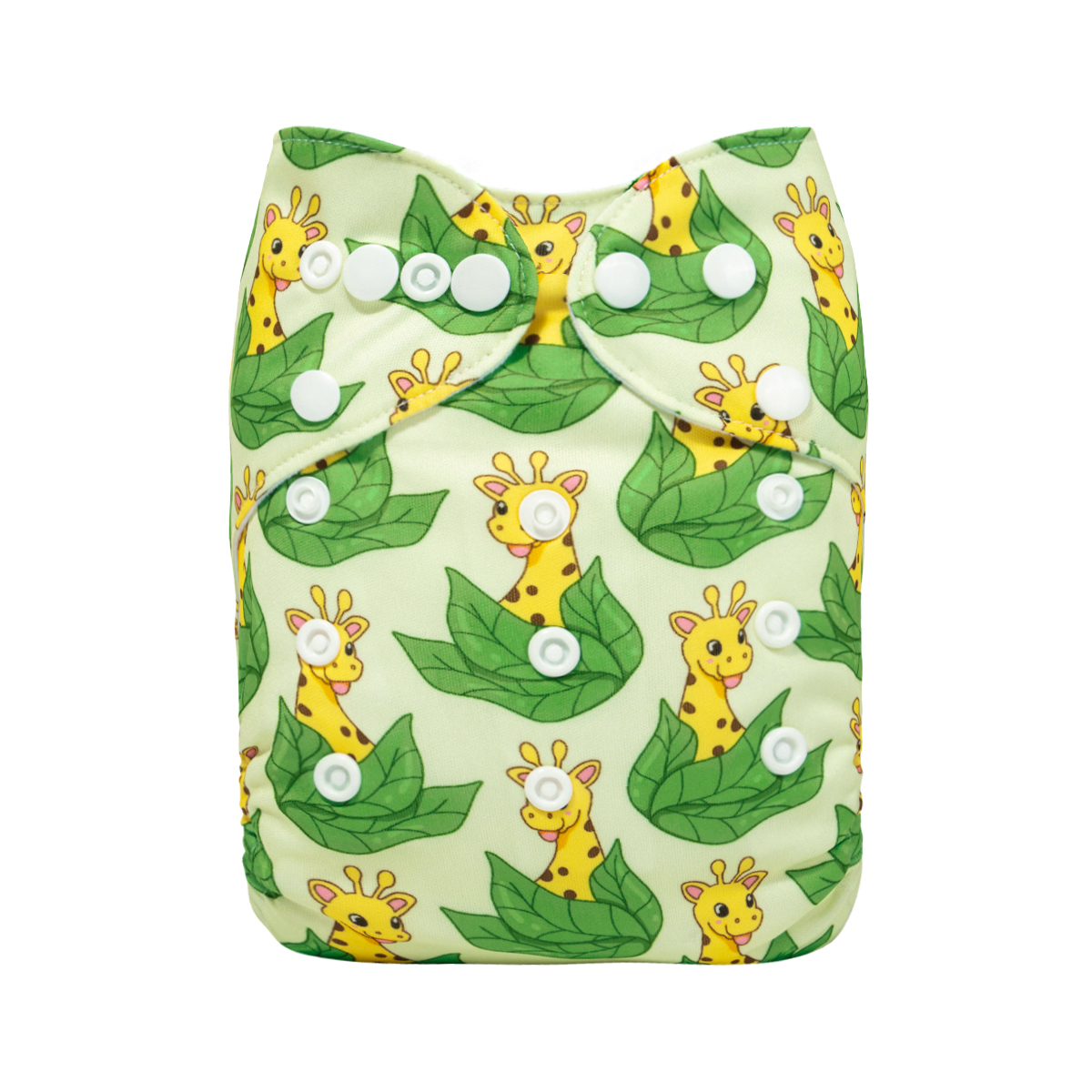 ALVABABY Positioning Cloth Diaper - One Size Adjustable Washable & Reusable Diaper for Babies and Toddlers (Giraffe, YDP220A)