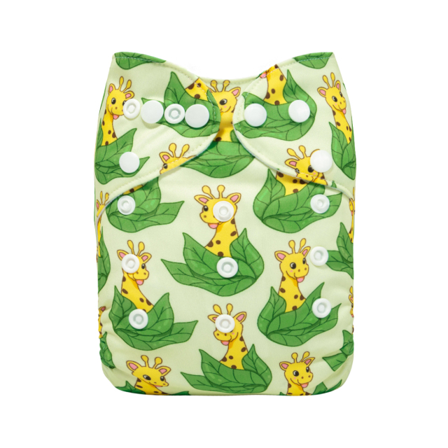 ALVABABY One Size Positioning Printed Cloth Diaper-Deer(YDP220A)