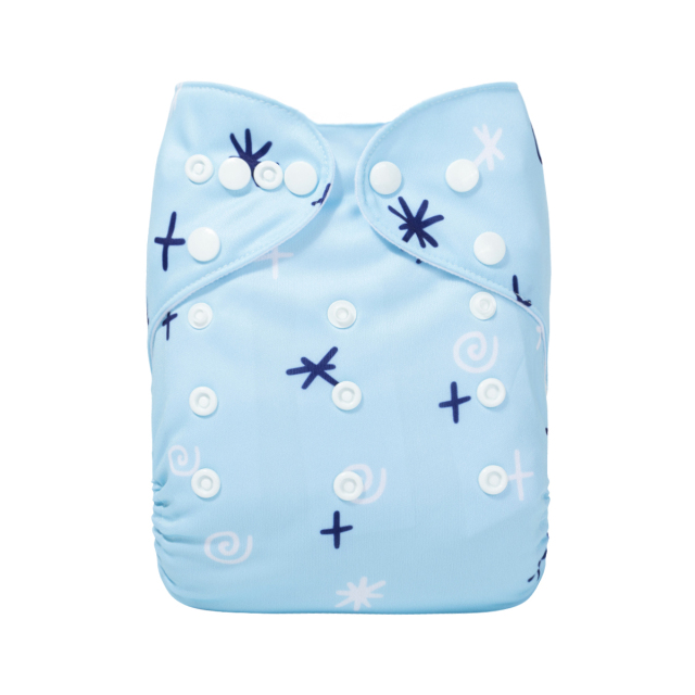 ALVABABY One Size Positioning Printed Cloth Diaper-Duck(YDP218A)