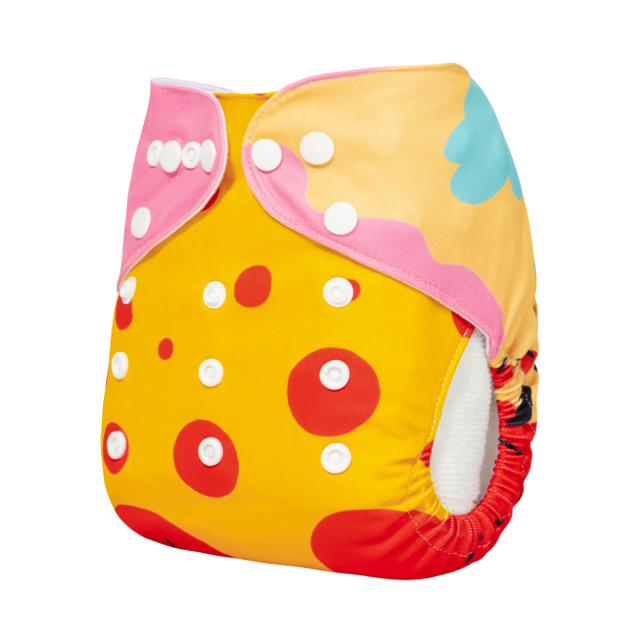 ALVABABY One Size Positioning Printed Cloth Diaper-Cat(YDP222A)