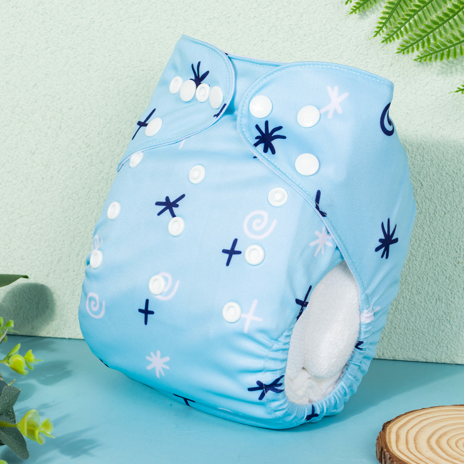 ALVABABY Positioning Cloth Diaper - One Size Adjustable Washable & Reusable Diaper for Babies and Toddlers (Duck, YDP218A)