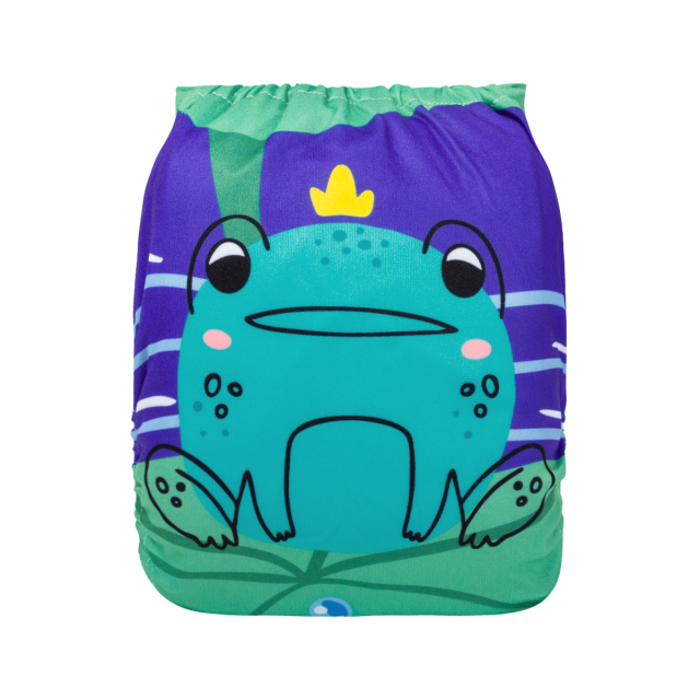 ALVABABY One Size Positioning Printed Cloth Diaper-Frog(YDP221A)