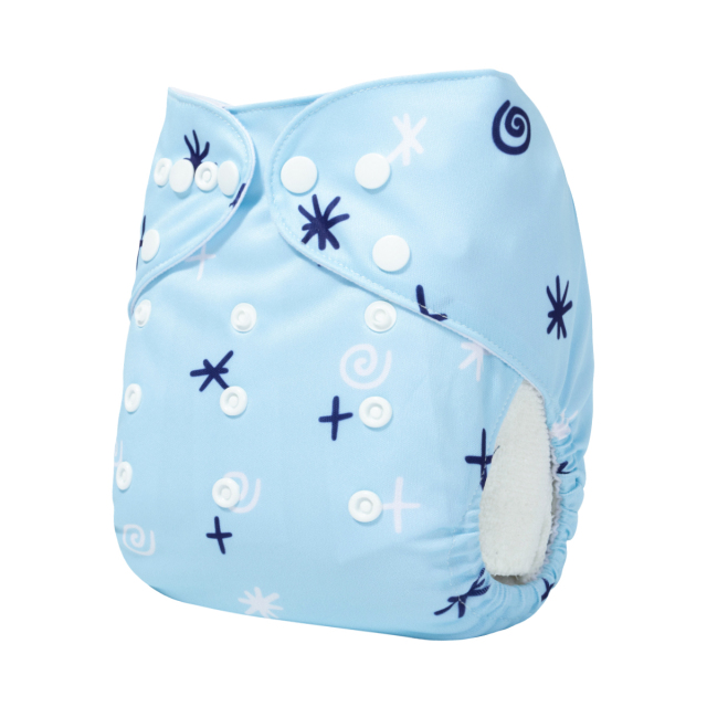 ALVABABY One Size Positioning Printed Cloth Diaper-Duck(YDP218A)