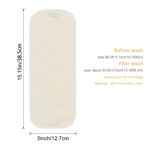 ALVABABY 6PCS Hemp&Cotton Insert One Size Diaper Inserts 2.0 version