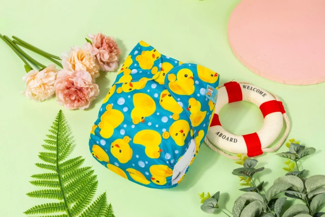 ALVABABY AWJ Lining Cloth Diaper with Tummy Panel for Babies -Duck(WJT-H114A)