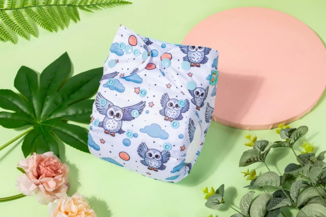 ALVABABY AWJ Lining Cloth Diaper with Tummy Panel for Babies -Hawk(ED16A)