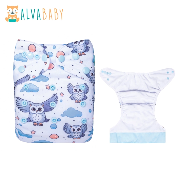 ALVABABY AWJ Lining Cloth Diaper with Tummy Panel for Babies -Hawk(ED16A)