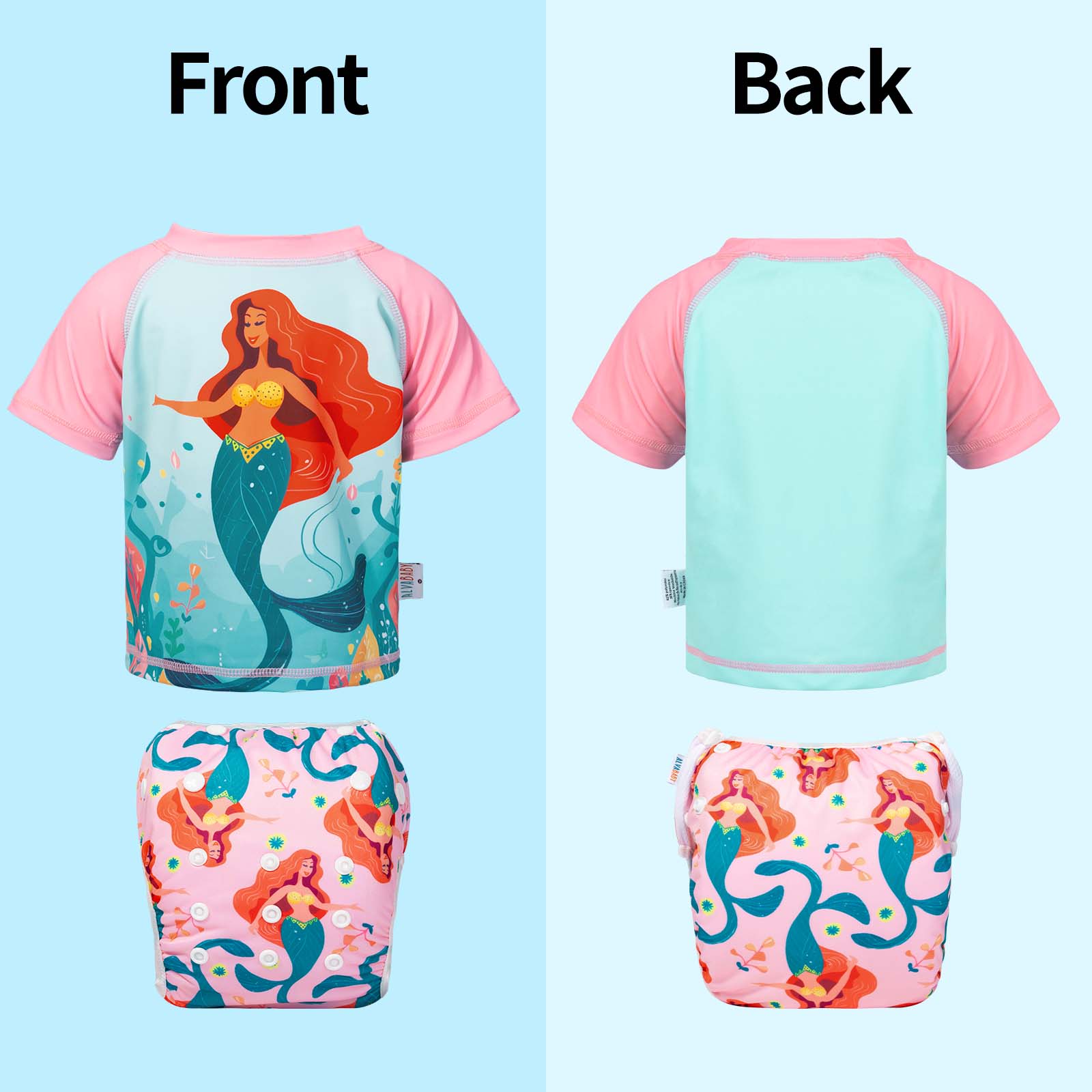 ALVABABY Toddler Baby Girl Summer Swim Suit, Infant Bathing Suit Swimwear,Tankini Swimwear (SWCJD03A)