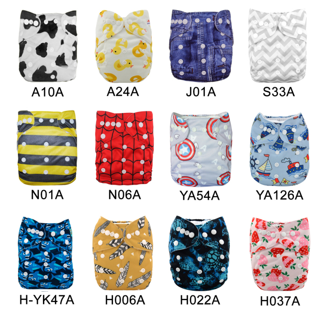 (Multi-packs) 10PCS One Size Regular Print Diapers