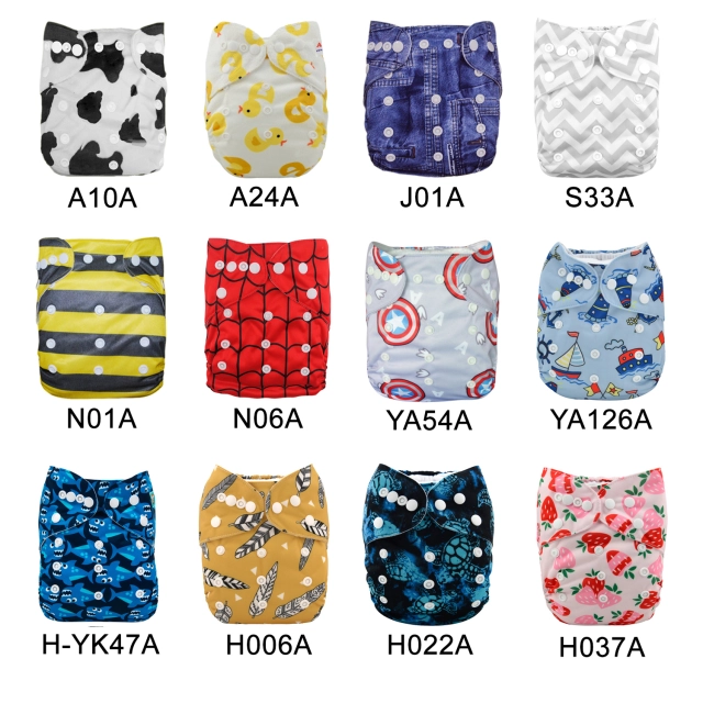 (Multi-packs) 30PCS One Size Regular Print Diapers