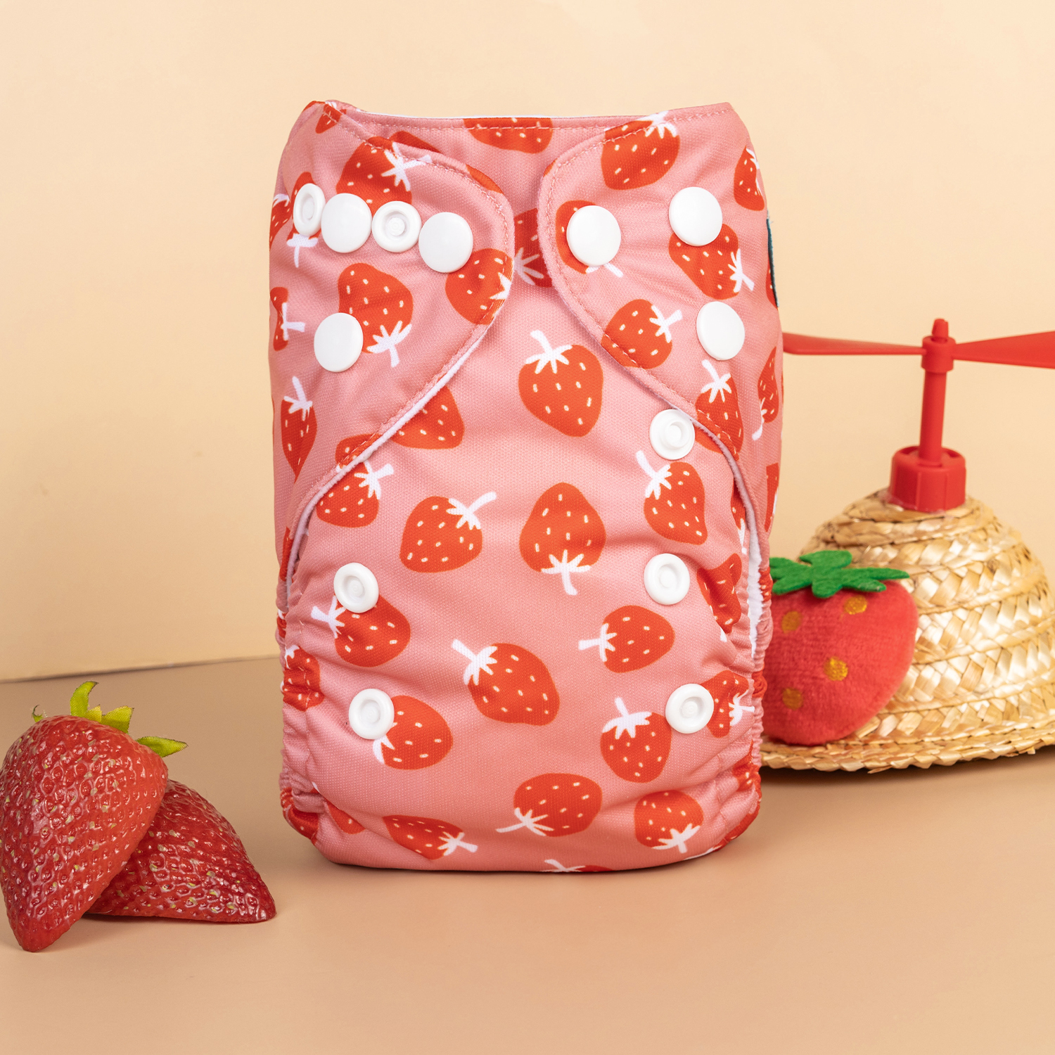 (Various Patterns) Newborn All In One Diaper with Pocket Sewn-in Bamboo Insert(4-Layer) - Adjustable Washable Reusable Cloth Diaper