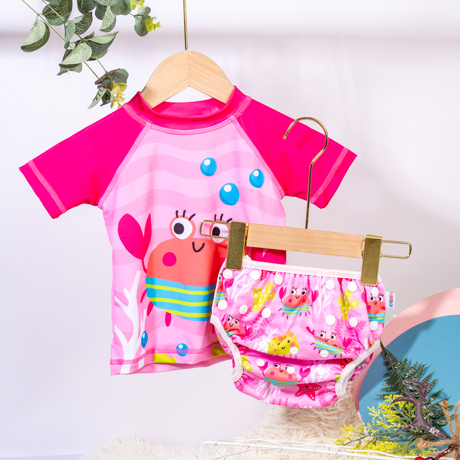 ALVABABY Toddler Baby Gril Summer Swim Suit, Infant Bathing Suit Swimwear,Tankini Swimwear (SWCJD07A)