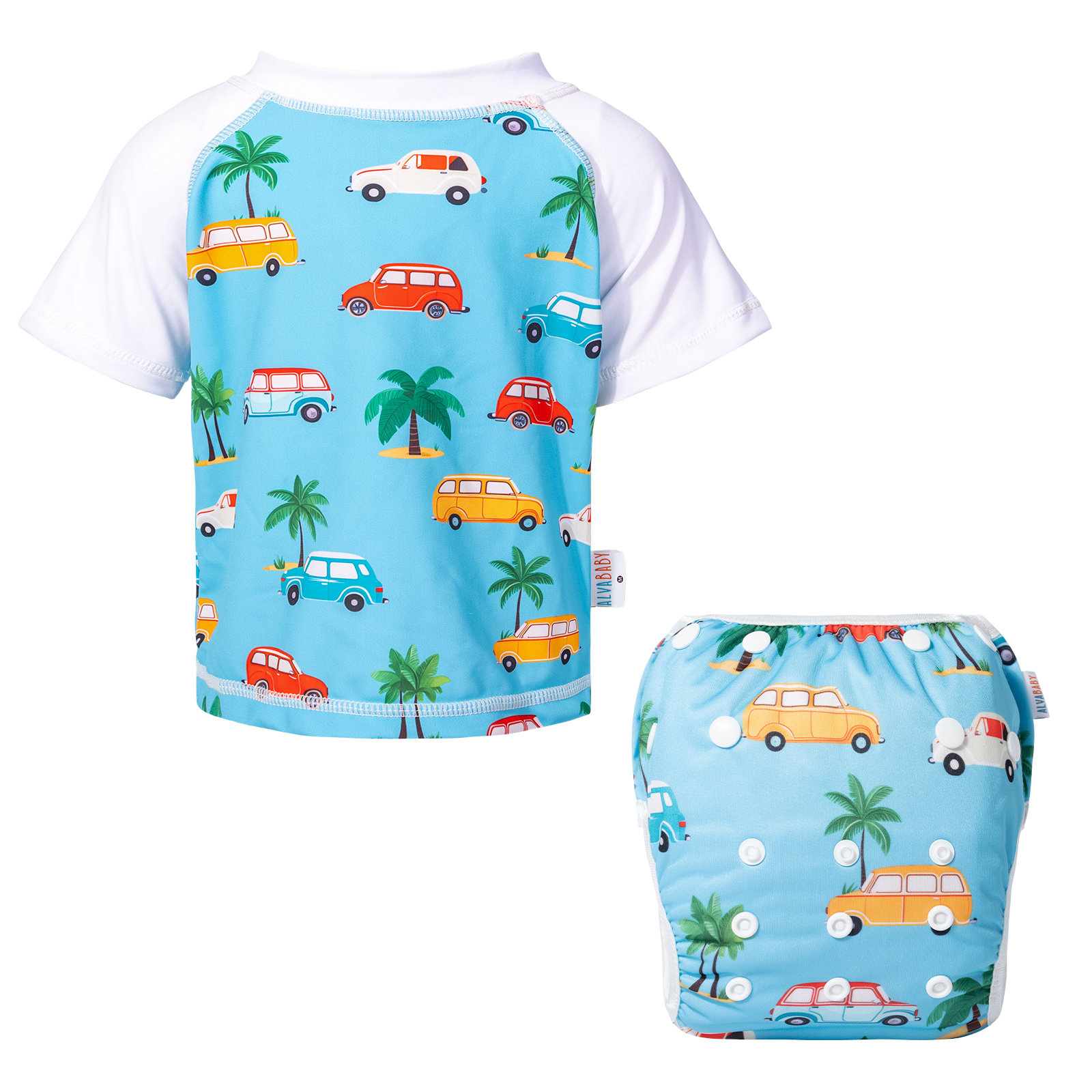 ALVABABY Toddler Baby Boy Summer Swim Suit, Infant Bathing Suit Swimwear,Tankini Swimwear (SWCJ03A)