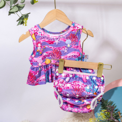 ALVABABY Toddler Baby Girl Summer Swim Suit, Infant Bathing Suit Swimwear Sleeveless,Tankini Swimwear (SWTD01A)