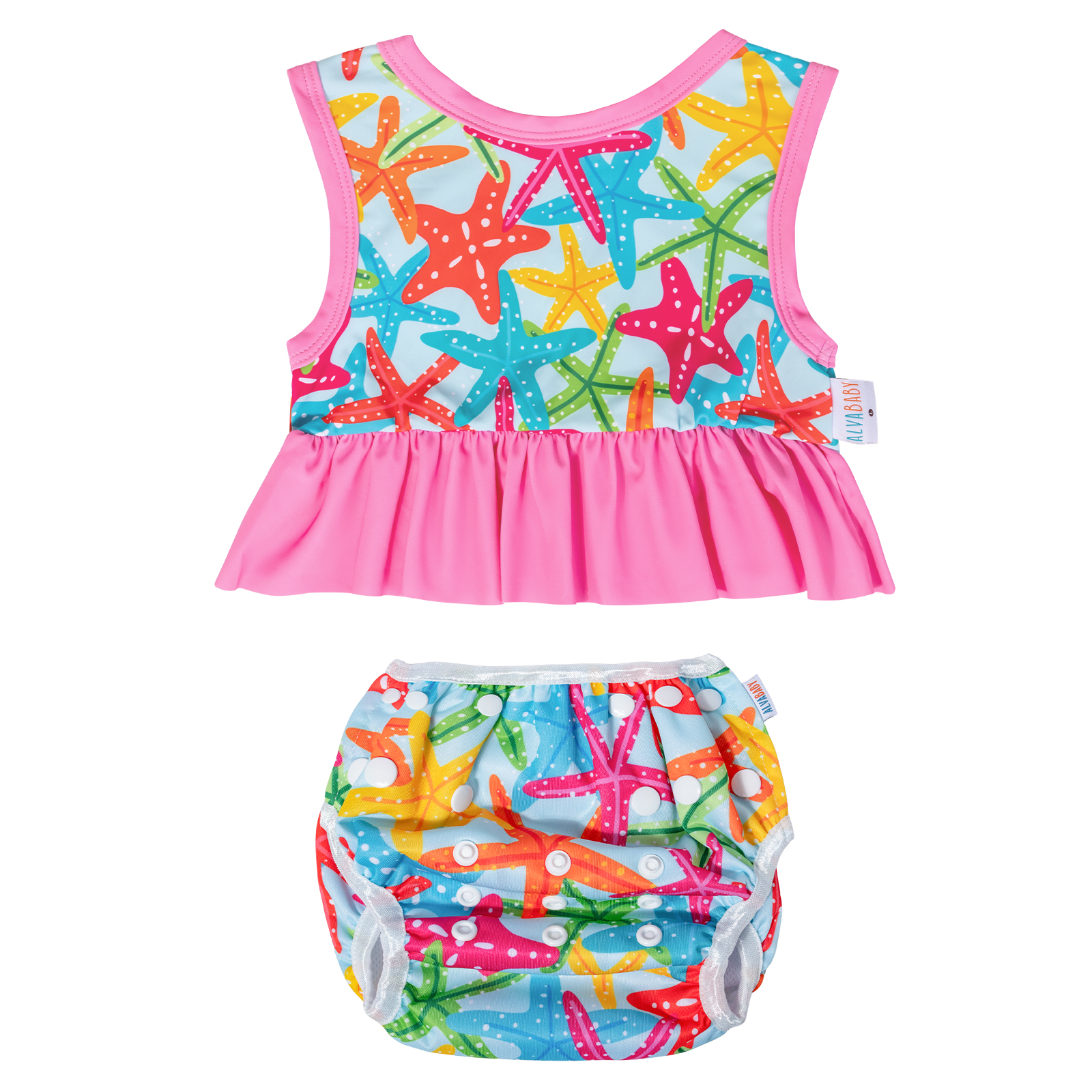 ALVABABY Toddler Baby Girl Summer Swim Suit, Infant Bathing Suit Swimwear Sleeveless,Tankini Swimwear (13)