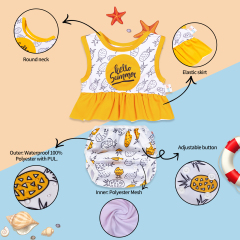 ALVABABY Toddler Baby Girl Summer Swim Suit, Infant Bathing Suit Swimwear Sleeveless,Tankini Swimwear (SWTD04A)