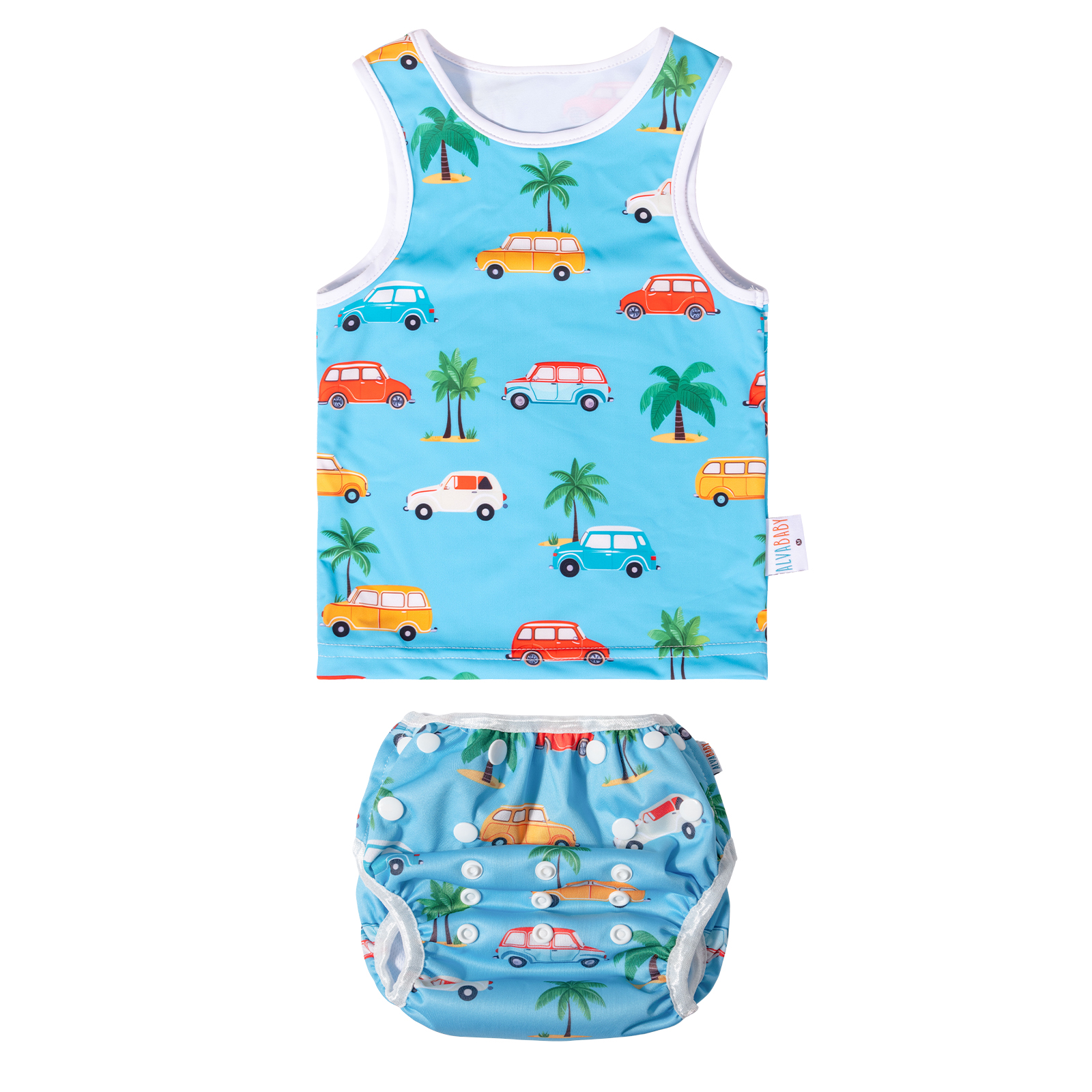 ALVABABY Toddler Baby Boy Summer Swim Suit, Infant Bathing Suit Swimwear Sleeveless,Tankini Swimwear (Z/SWT12A)
