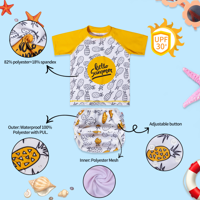 ALVABABY Toddler Baby Girl Summer Swim Suit, Infant Bathing Suit Swimwear,Tankini Swimwear (SWCJD12A)