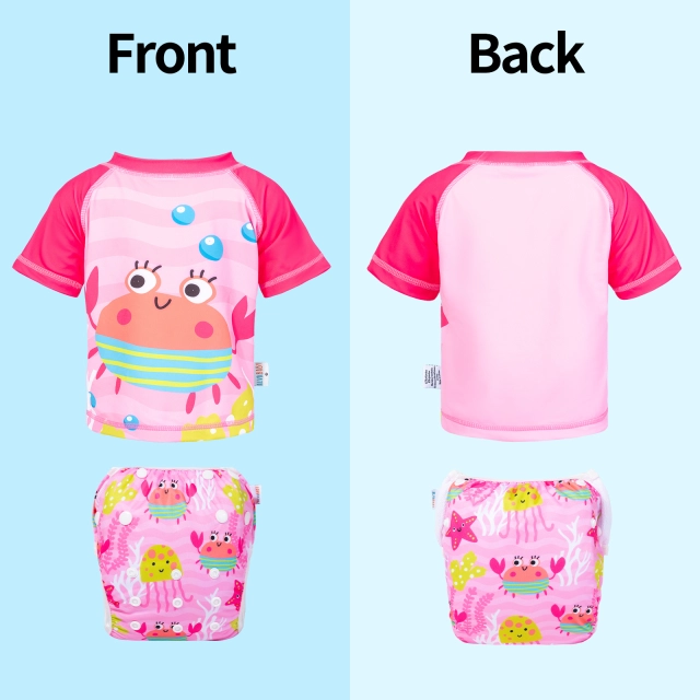 ALVABABY Toddler Baby Gril Summer Swim Suit, Infant Bathing Suit Swimwear,Tankini Swimwear (SWCJD07A)