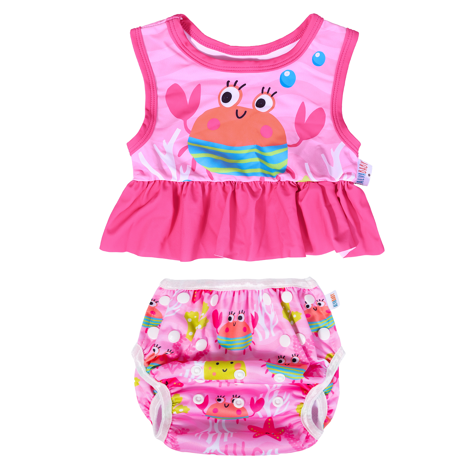 (Various Patterns) Baby Summer Swim Suit, Bathing Suit,Tankini Swimwear for Infants & Toddlers