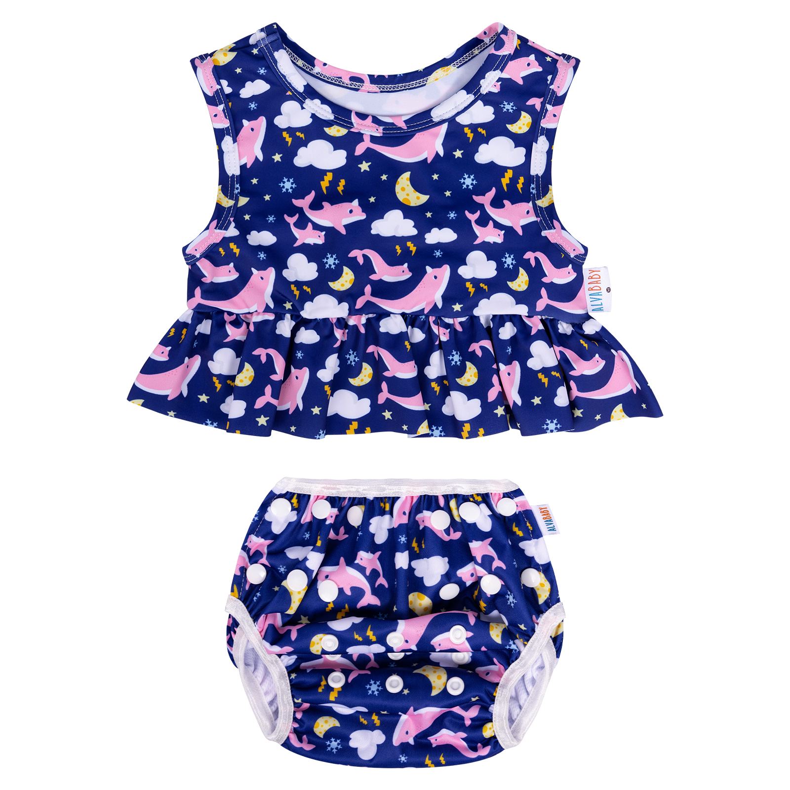 (Various Patterns) Baby Summer Swim Suit, Bathing Suit,Tankini Swimwear for Infants & Toddlers