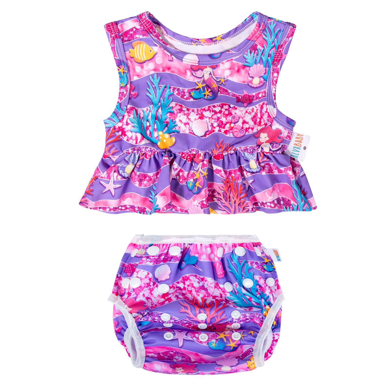 (Various Patterns) Baby Summer Swim Suit, Bathing Suit,Tankini Swimwear for Infants & Toddlers