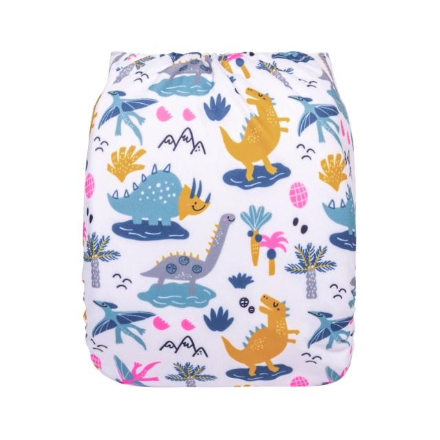 ALVABABY One Size Positioning Printed Cloth Diaper-Dinosaur(YDP229A)