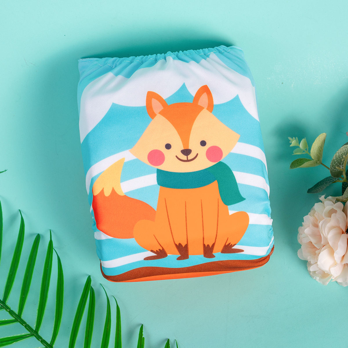 ALVABABY Positioning Cloth Diaper - One Size Adjustable Washable & Reusable Diaper for Babies and Toddlers (Fox, YDP228A)