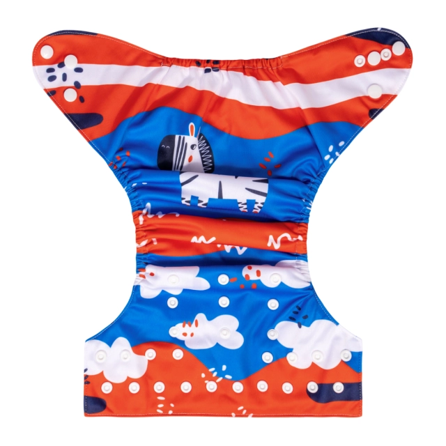 ALVABABY One Size Positioning Printed Cloth Diaper-Zebra(YDP224A)