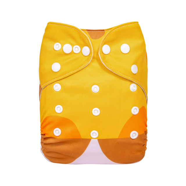 ALVABABY One Size Positioning Printed Cloth Diaper-Giraffe(YDP227A)