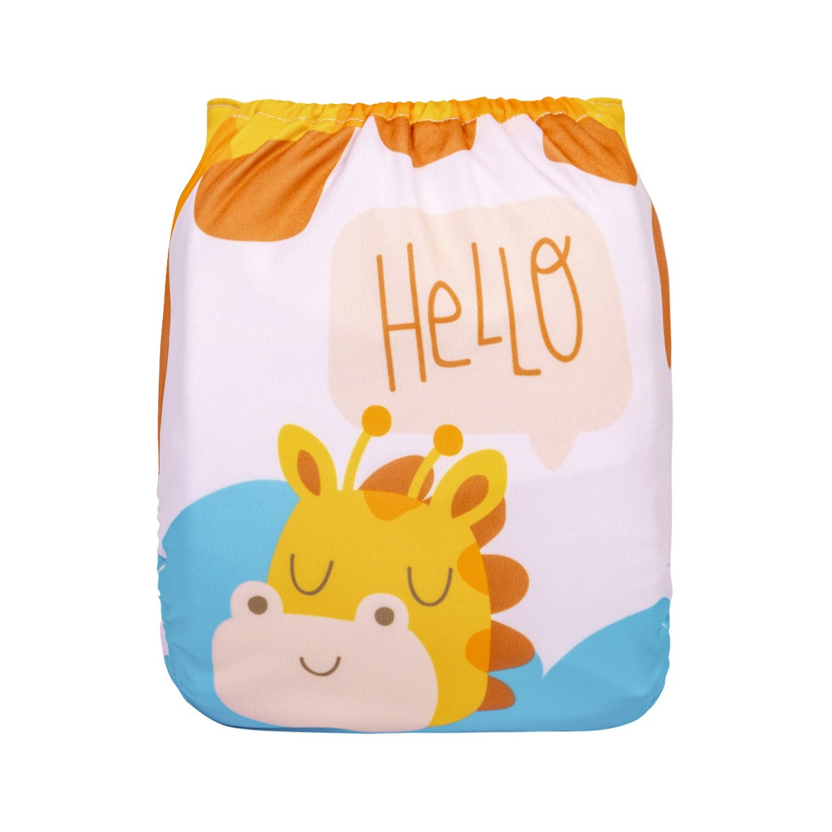 ALVABABY Positioning Cloth Diaper - One Size Adjustable Washable & Reusable Diaper for Babies and Toddlers (Giraffe, YDP227A)