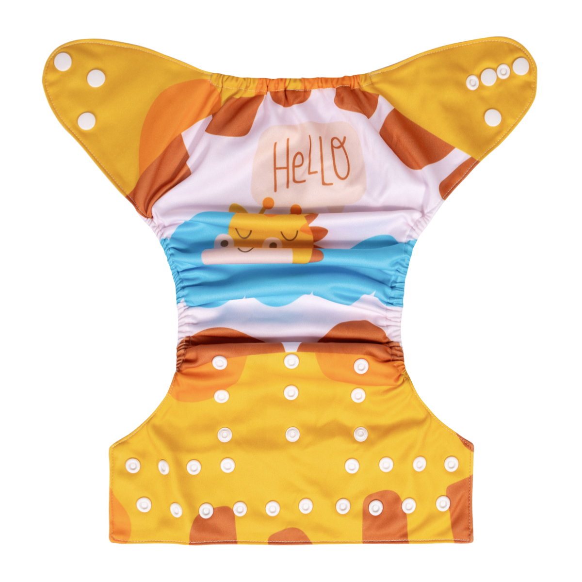 ALVABABY Positioning Cloth Diaper - One Size Adjustable Washable & Reusable Diaper for Babies and Toddlers (Giraffe, YDP227A)
