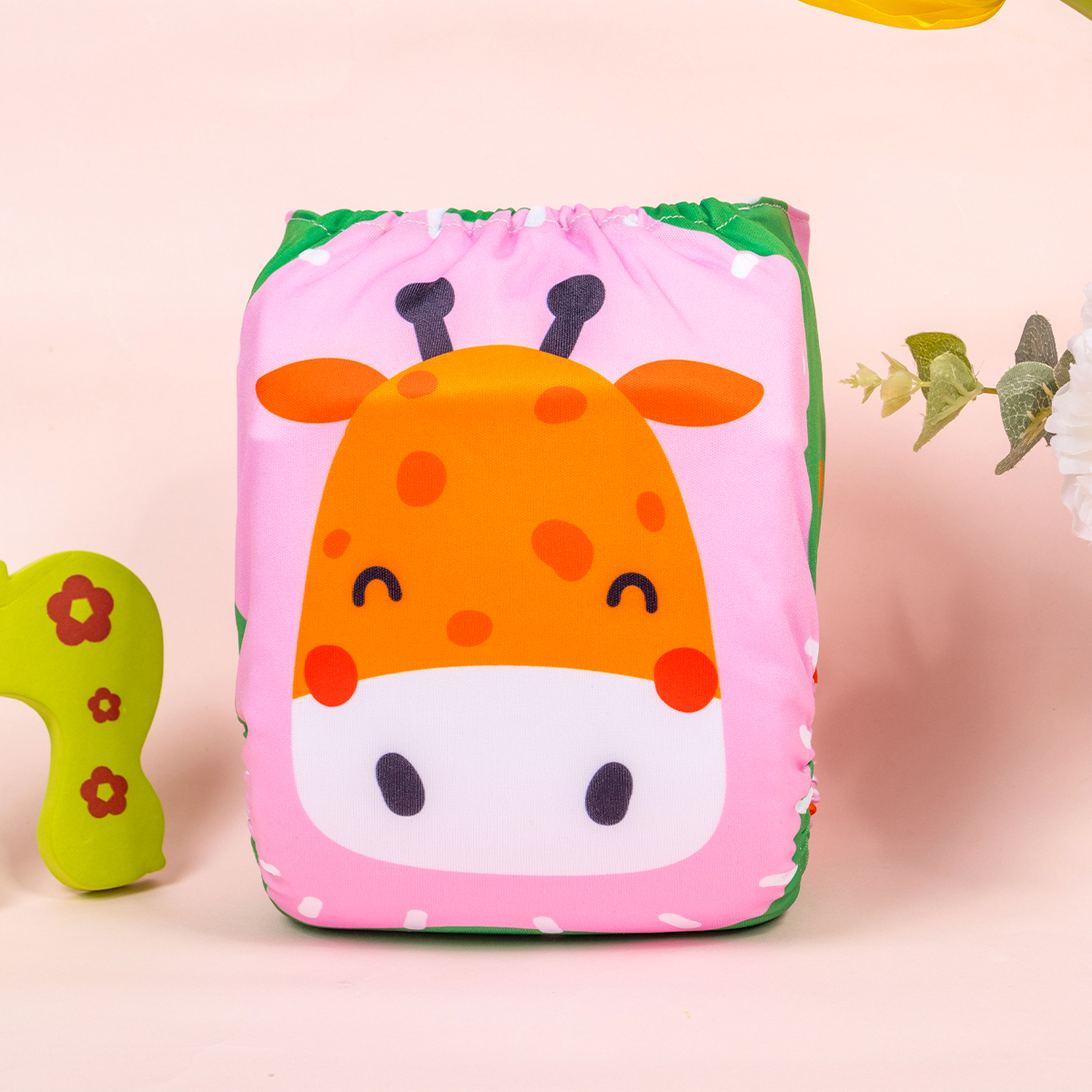 ALVABABY Positioning Cloth Diaper - One Size Adjustable Washable & Reusable Diaper for Babies and Toddlers (Deer, YDP225A)