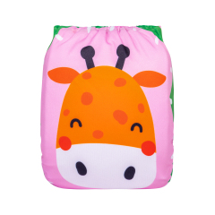 ALVABABY One Size Positioning Printed Cloth Diaper-Deer(YDP225A)