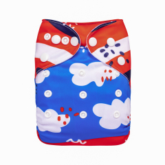 ALVABABY One Size Positioning Printed Cloth Diaper-Zebra(YDP224A)