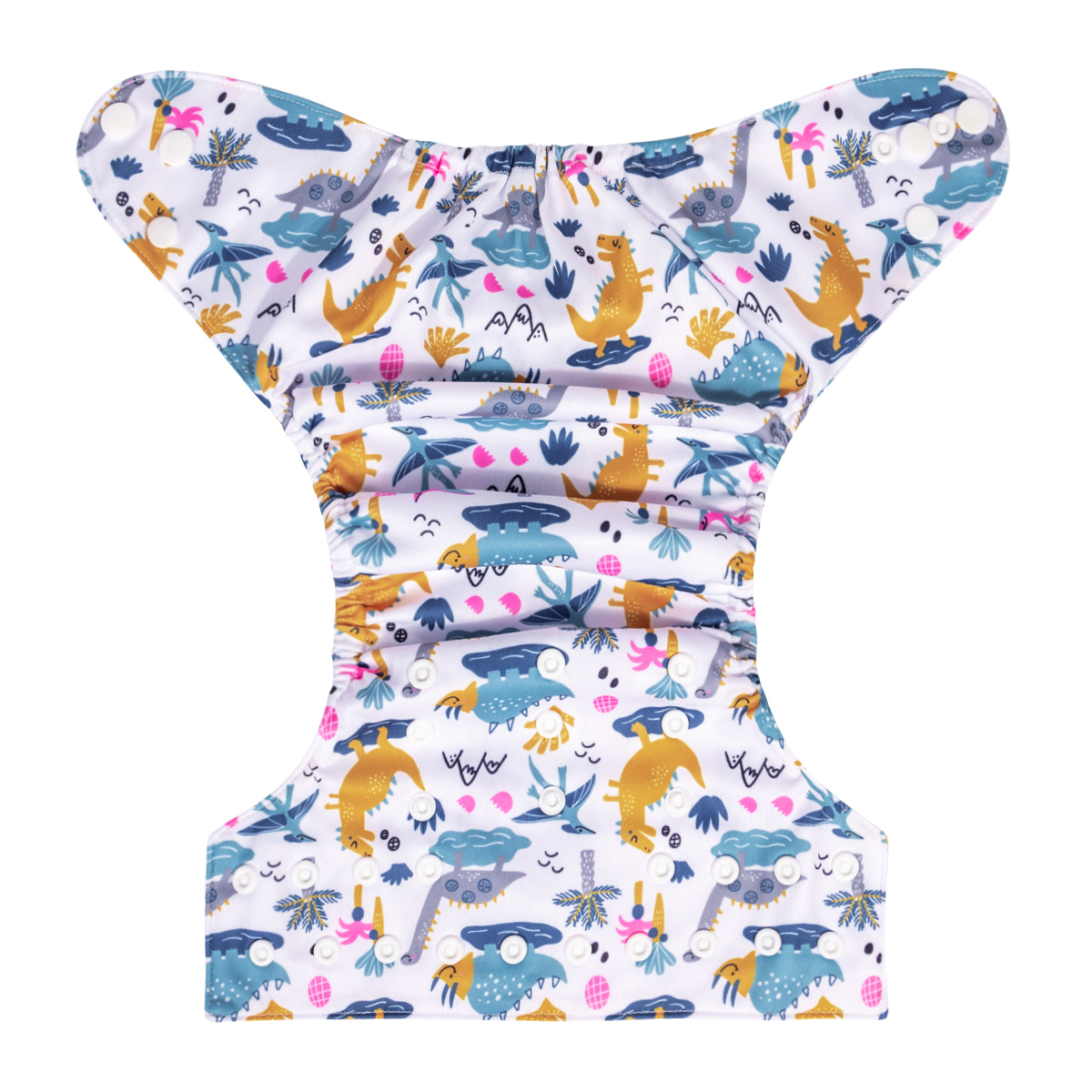 ALVABABY Positioning Cloth Diaper - One Size Adjustable Washable & Reusable Diaper for Babies and Toddlers (Dinosaur, YDP229A)