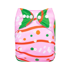 ALVABABY One Size Positioning Printed Cloth Diaper-Deer(YDP225A)