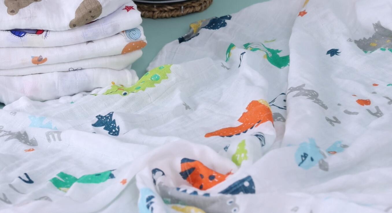 (All patterns)Bamboo Cotton Muslin Swaddle Blankets Swaddle Wrap Receiving Blankets 2 Layers Baby Muslin Blankets for Boys and Girls