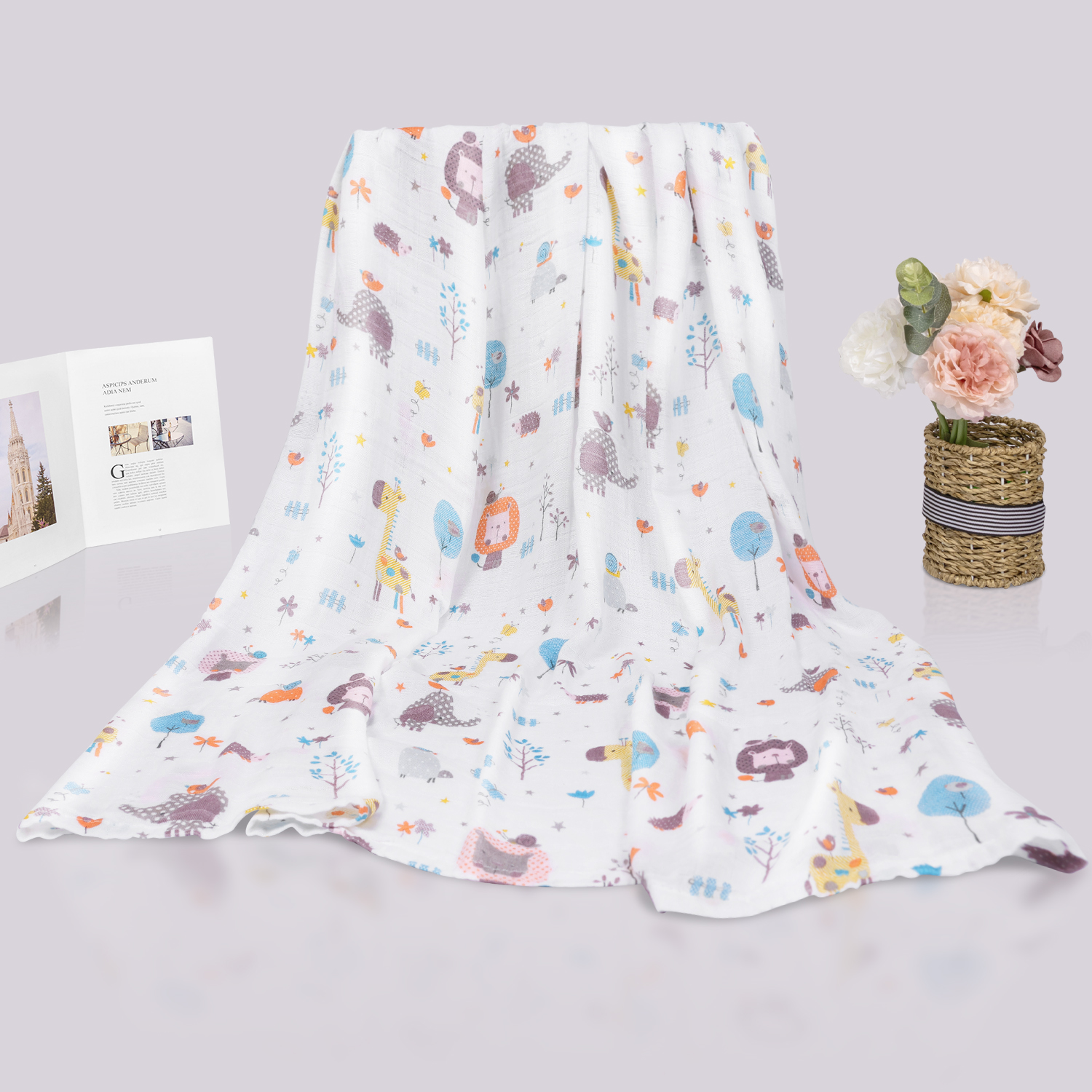 (All patterns)Bamboo Cotton Muslin Swaddle Blankets Swaddle Wrap Receiving Blankets 2 Layers Baby Muslin Blankets for Boys and Girls