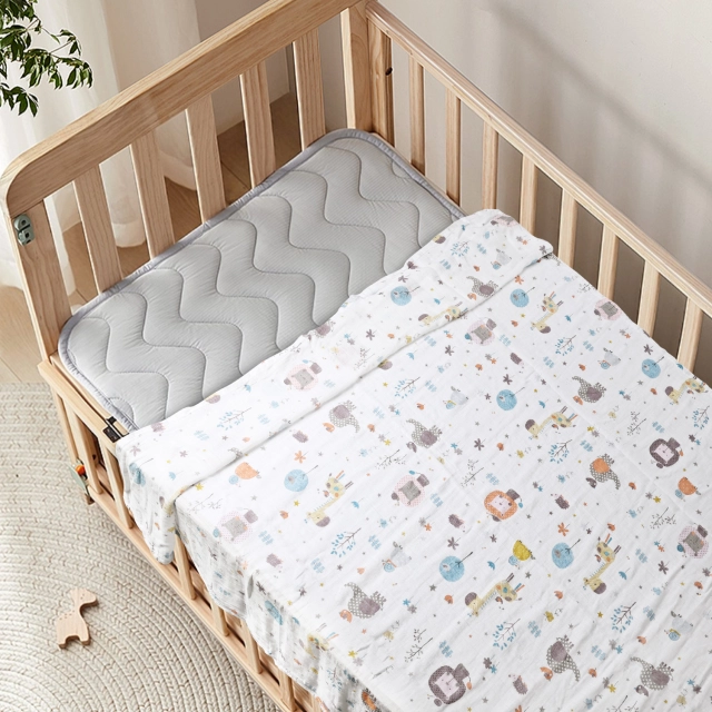 Bamboo Cotton Muslin Blankets Baby Muslin Swaddle Blankets Swaddle Wrap 2 Layers Receiving Blankets for Boys and Girls(ZMT03)