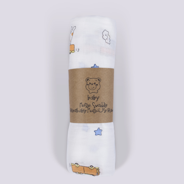 Bamboo Cotton Muslin Blankets Baby Muslin Swaddle Blankets Swaddle Wrap 2 Layers Receiving Blankets for Boys and Girls(ZMT07)