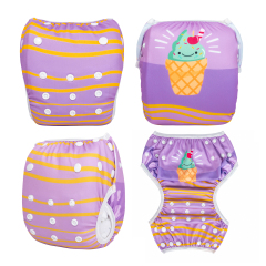 ALVABABY One Size Positioning  Printed Swim Diaper -Ice cream(SWD-BS96A)