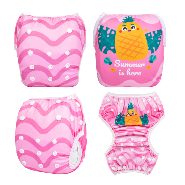 ALVABABY One Size Positioning  Printed Swim Diaper -Pineapple(SWD-BS97A)