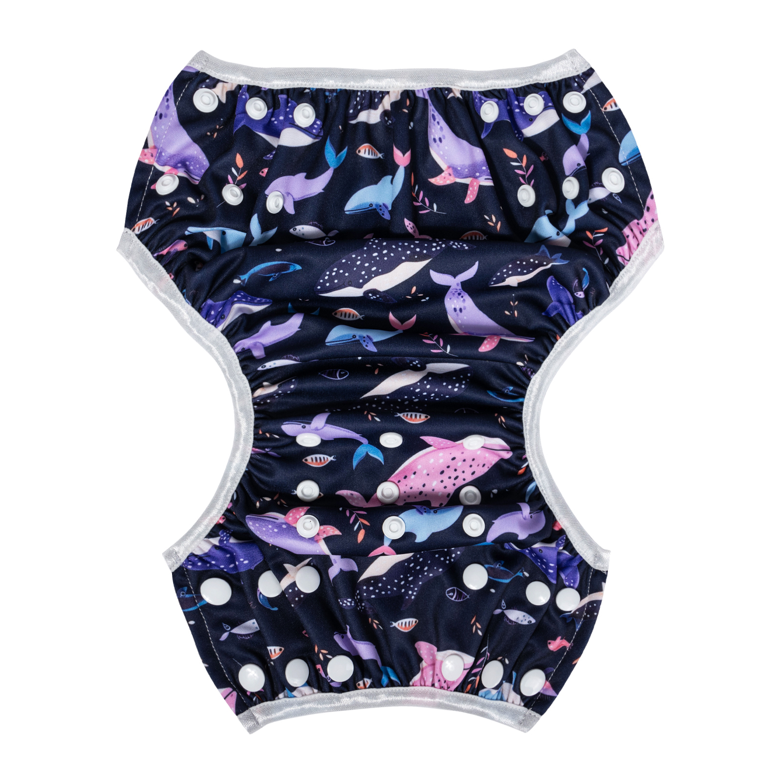 ALVABABY Reusable Swim Diaper - Adjustable One Size Swimwear for Infants & Toddlers (Sharks, SWD-BS101A)