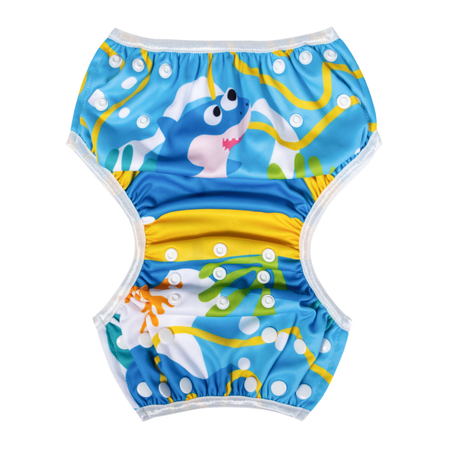 ALVABABY One Size Positioning  Printed Swim Diaper -Dolphin(SWD-BS93A)