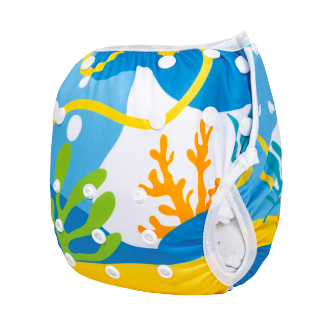 ALVABABY One Size Positioning  Printed Swim Diaper -Dolphin(SWD-BS93A)