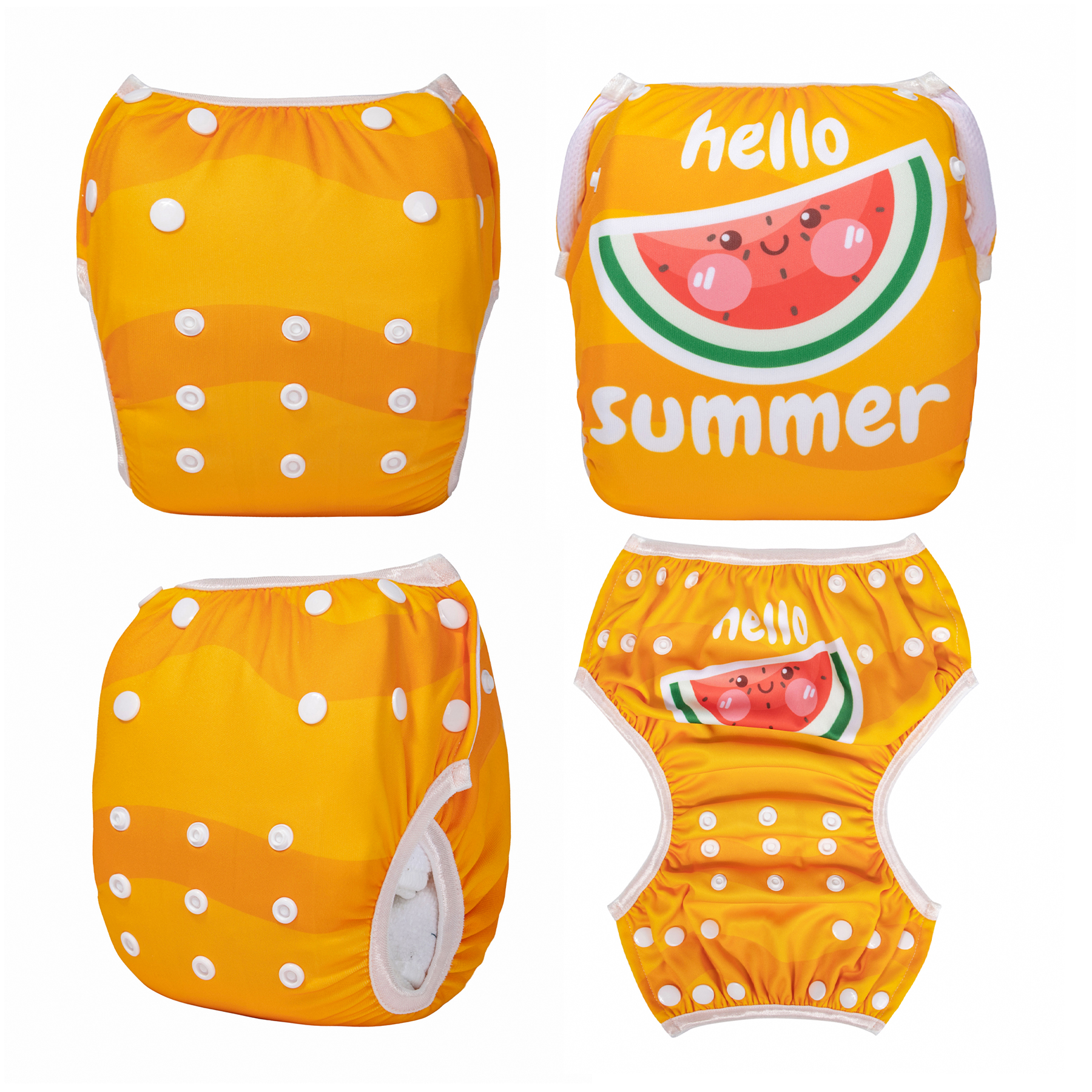 ALVABABY Reusable Swim Diaper - Adjustable One Size Swimwear for Infants & Toddlers (Summer, SWD-BS95A)