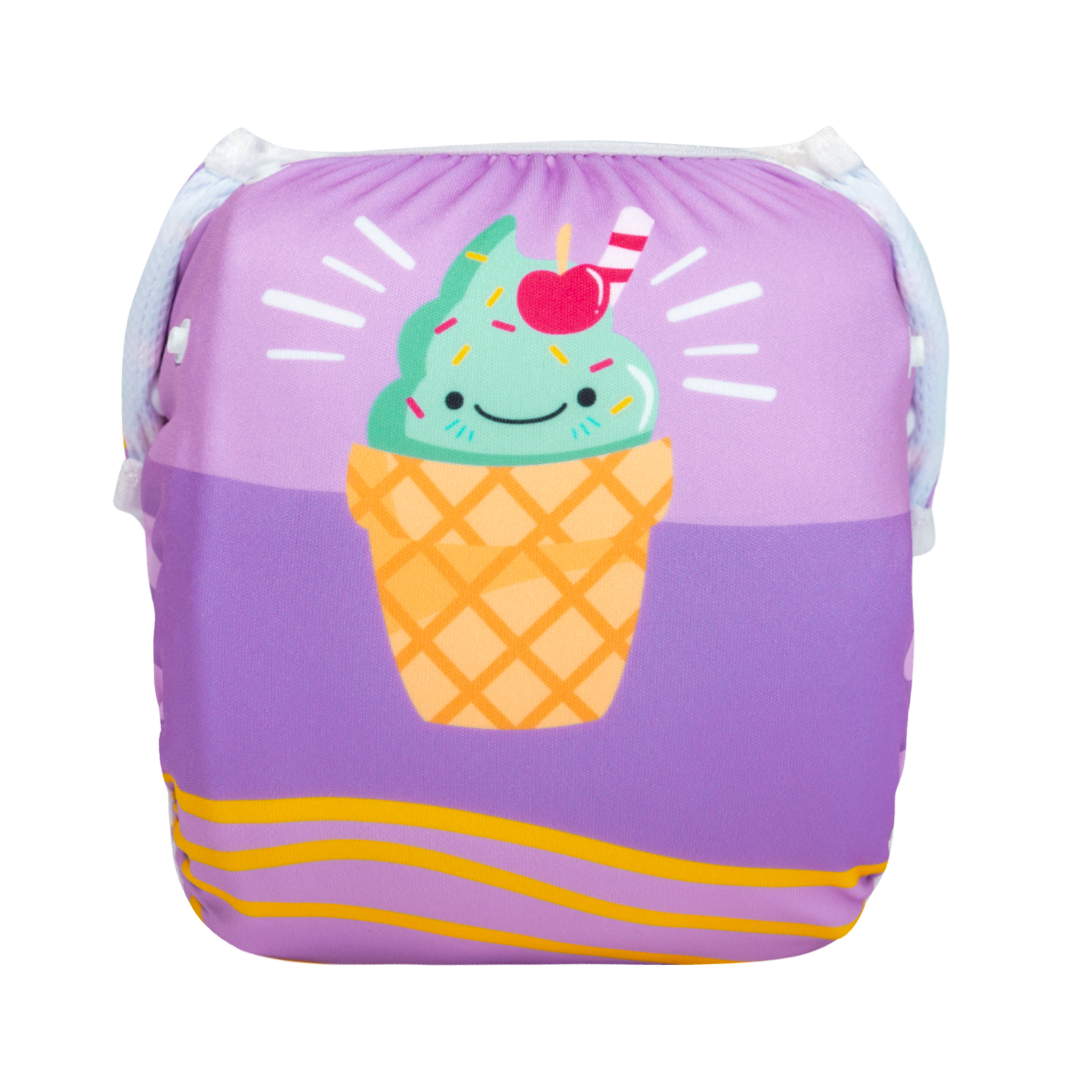 ALVABABY Reusable Swim Diaper - Adjustable One Size Swimwear for Infants & Toddlers (Ice cream, SWD-BS96A)